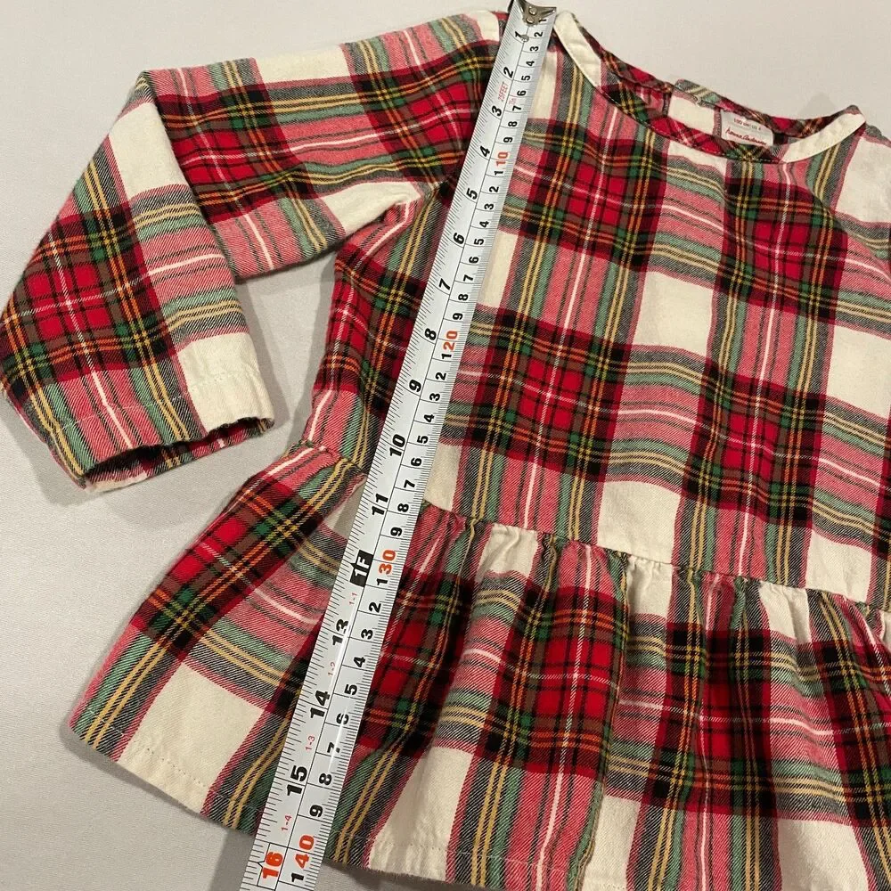 ~ Hanna Andersson 4 Plaid Flannel Top Long Sleeves Soft Red Green Black Shirt